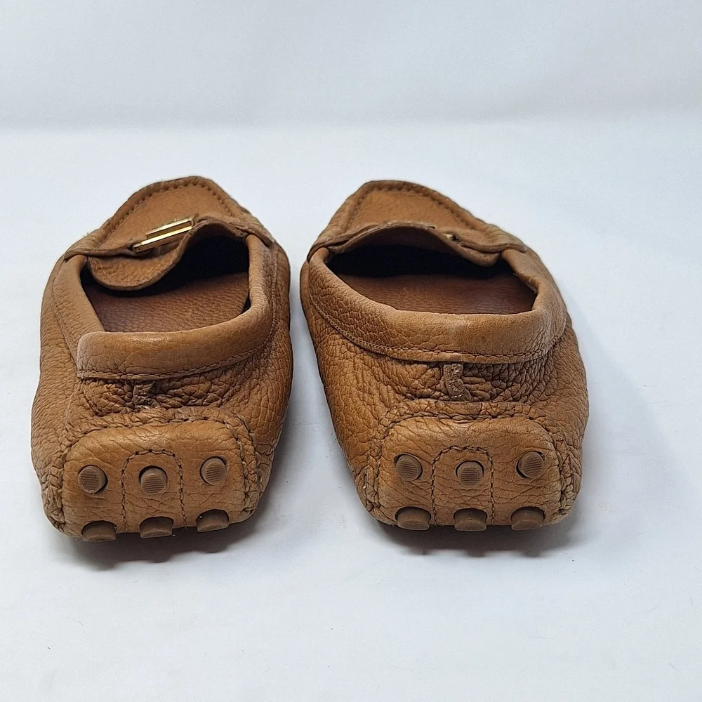 Tory Burch Kendrick Loafers Leather Tan Driving Slip On